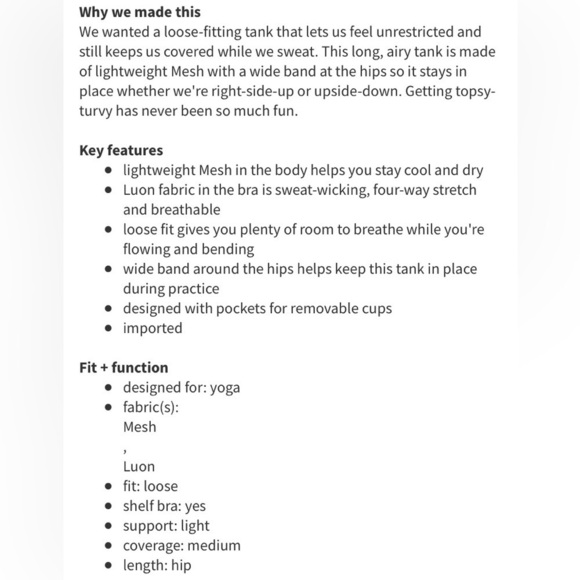 Lululemon Tank Top women’s Size 6 No Limits Tank Top Cadet Blue/Steep Stripe - Picture 10 of 10